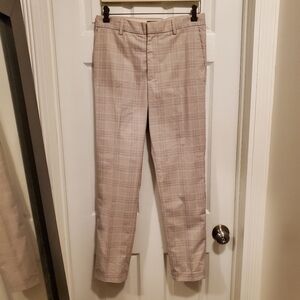 Mens H&M Plaid Beige and Pink Trousers Size 30